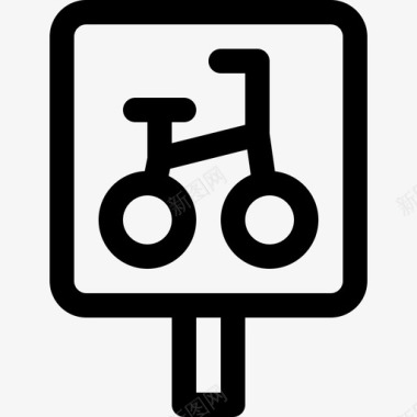 自行车停车场信号禁止8直线图标