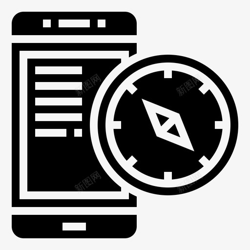 导航应用程序指南针svg_新图网 https://ixintu.com 应用程序 智能 手机 导航 指南针 gps 标志 标志符 符号