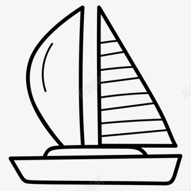 船帆船航运图标