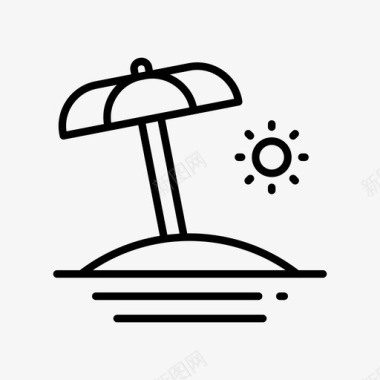 太阳伞假日沙滩图标