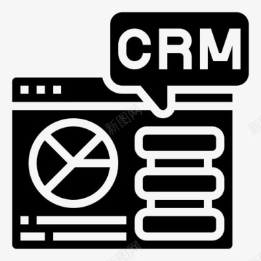 CRM客户关系管理6字形图标