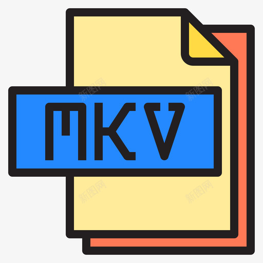 Mkv文件格式4线性颜色svg_新图网 https://ixintu.com Mkv 文件 格式 线性 颜色
