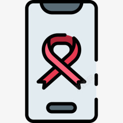 防癌智能手机防癌意识9线性颜色高清图片