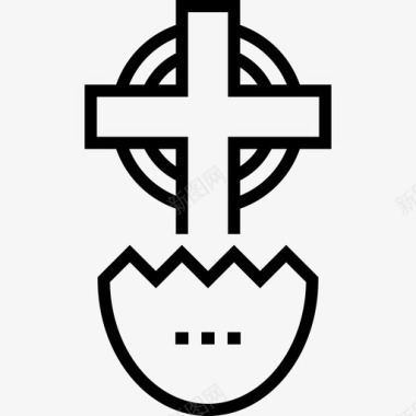 十字架复活节第38天直线形图标