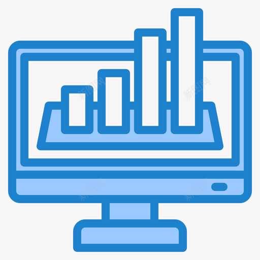 条形图计算机应用2蓝色svg_新图网 https://ixintu.com 条形图 计算机 应用 蓝色