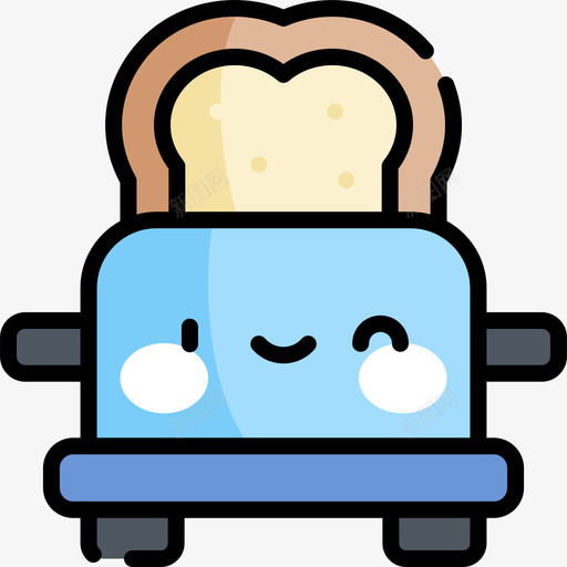 烤面包机24小时家庭生活线性颜色svg_新图网 https://ixintu.com 烤面包 面包机 24小时 家庭生活 线性 颜色