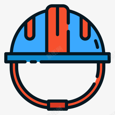 头盔石油工业16线颜色图标