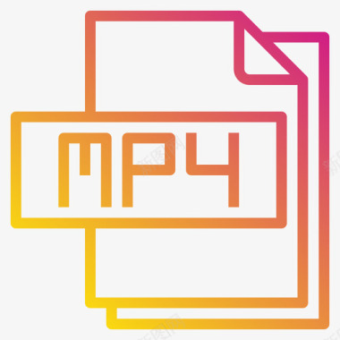 Mp4文件文件格式3渐变图标