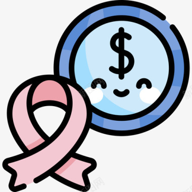 捐赠世界癌症意识日21线性颜色图标