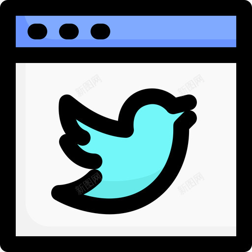 Twitter网络和通信4线性颜色svg_新图网 https://ixintu.com Twitter 网络 通信 线性 颜色