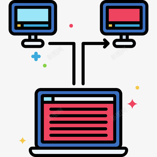 本地网络网络安全37线性颜色svg_新图网 https://ixintu.com 本地网络 网络安全 线性 颜色