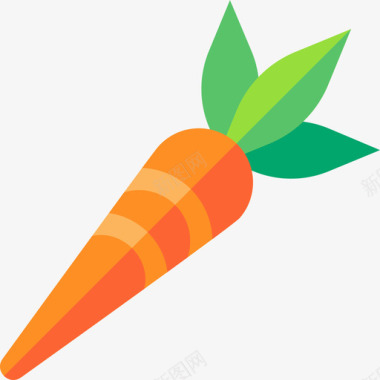 胡萝卜水果和蔬菜54扁平图标