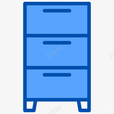 抽屉柜家具58蓝色图标