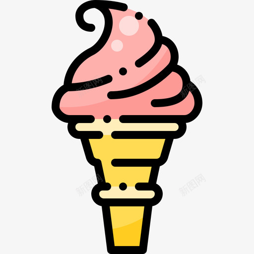 冰淇淋蛋卷新年80线形颜色svg_新图网 https://ixintu.com 冰淇淋 蛋卷 新年 线形 颜色