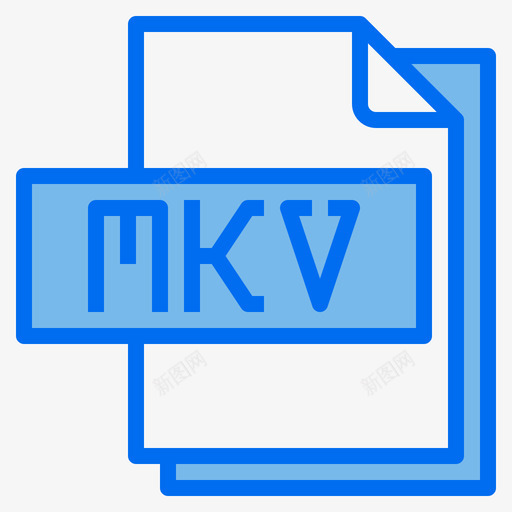 Mkv文件格式5蓝色svg_新图网 https://ixintu.com Mkv 文件 格式 蓝色