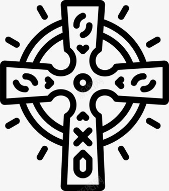 十字架纹身16直线图标