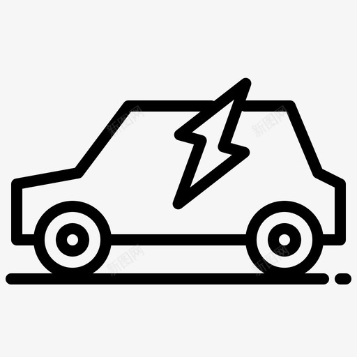 环保汽车绿色能源3线性svg_新图网 https://ixintu.com 环保 汽车 绿色 能源 线性
