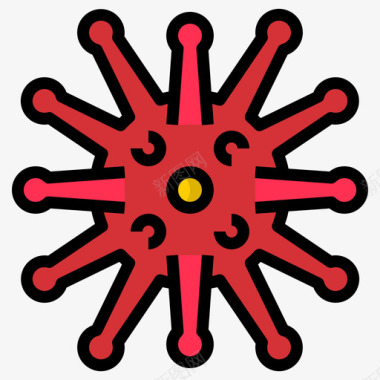 冠状病毒158号病毒线状颜色图标