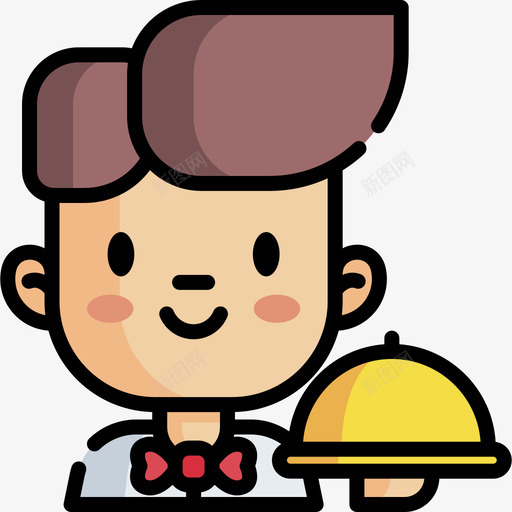 服务员32号事件直线颜色svg_新图网 https://ixintu.com 服务员 32号 事件 直线 颜色