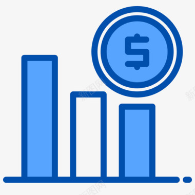 图表银行业116蓝色图标