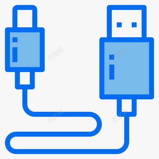 Usb电缆电子元件4蓝色svg_新图网 https://ixintu.com Usb 电缆 电子元件 蓝色