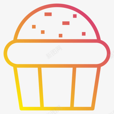 杯形蛋糕面包房143梯度图标