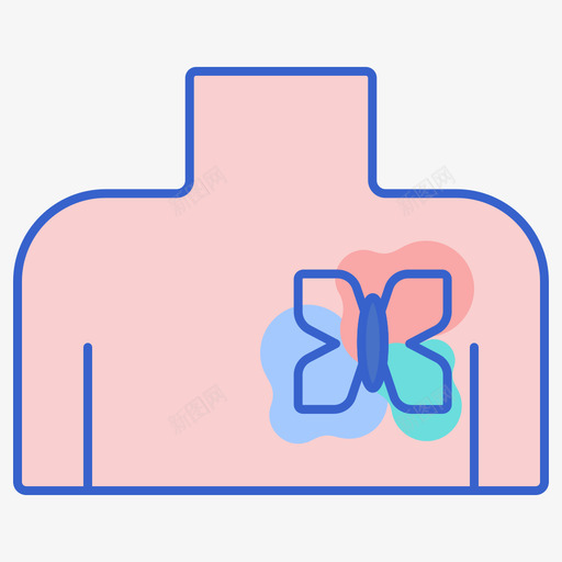 上半身纹身13线条颜色svg_新图网 https://ixintu.com 上半身 人体上半身 纹身 线条 颜色