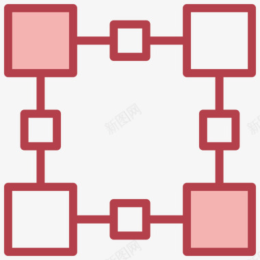 区块链区块链和金融科技4红色图标