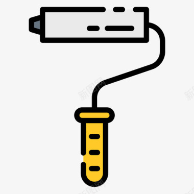 油漆辊木匠25线性颜色图标