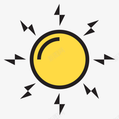 太阳太阳能5线性颜色图标