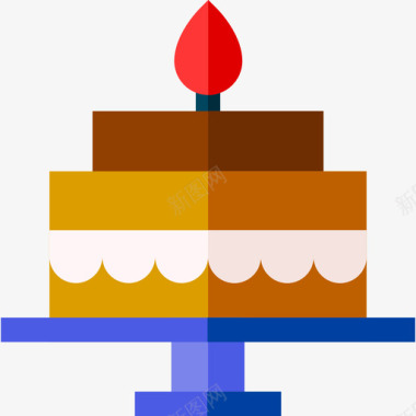 生日蛋糕生日129扁平图标