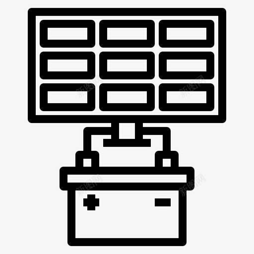 电池太阳能1线性svg_新图网 https://ixintu.com 电池 太阳能 线性