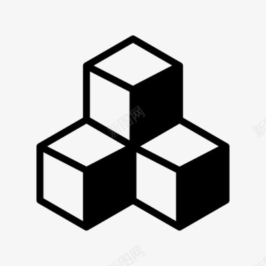 堆积盒方块立方体图标
