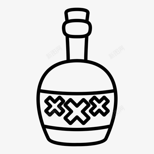 朗姆酒酒瓶子svg_新图网 https://ixintu.com 朗姆 瓶子