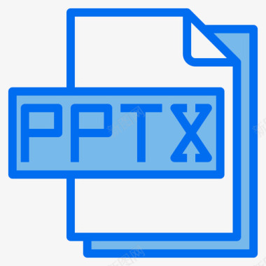 Pptx文件文件格式5蓝色图标