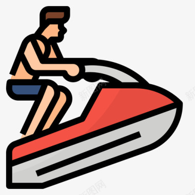 摩托艇极限运动4线性颜色图标
