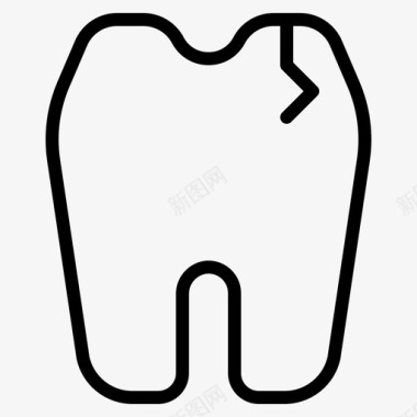 牙裂牙科医疗图标