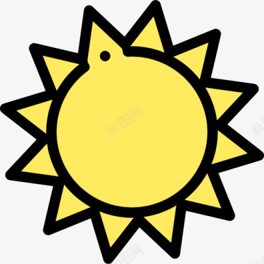 太阳天气307线性颜色图标