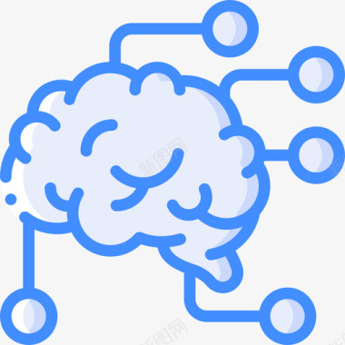 大脑神经学3蓝色图标