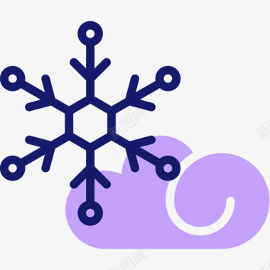 雪花天气329线形颜色图标