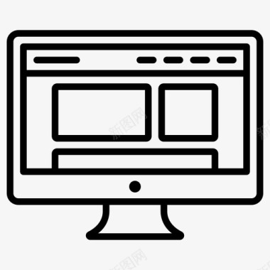 桌面网页设计用户界面线框图标
