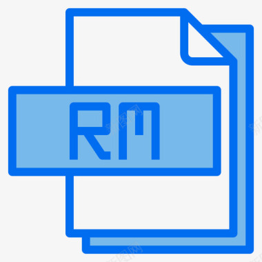 Rm文件文件格式5蓝色图标
