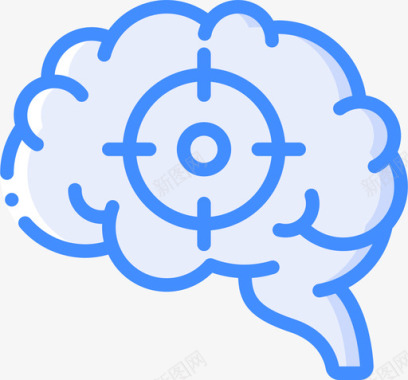 大脑神经学3蓝色图标