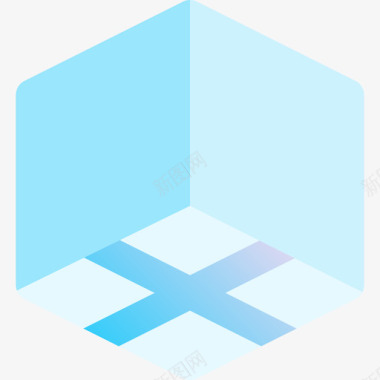 3d立方体虚拟现实104蓝色图标