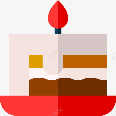 生日蛋糕生日129扁平图标