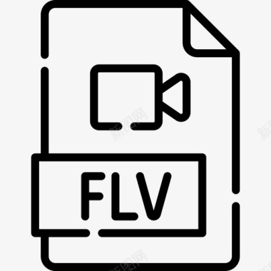 Flv音频和视频28线性图标