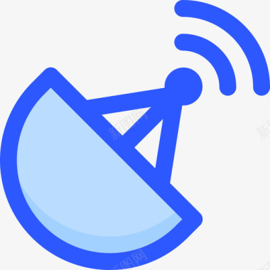 卫星天线网络和通信3蓝色图标