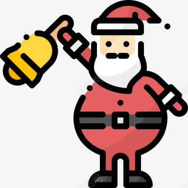 铃铛圣诞老人1线性颜色图标
