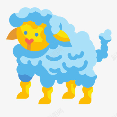 羊羔肉复活节77扁平图标
