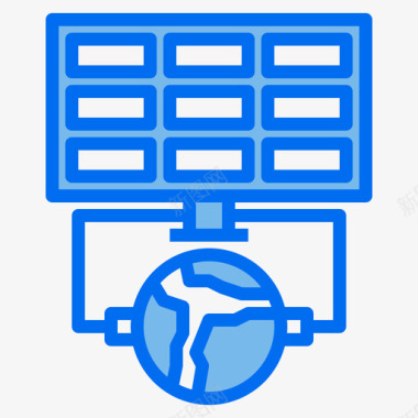太阳能电池板太阳能4蓝色图标